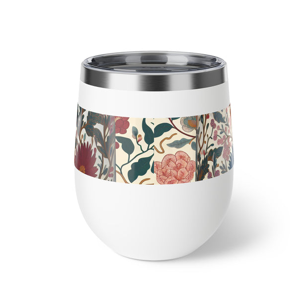 Floral Insulated Cup, 12oz Mug, Summer Drinkware, Gift for Her, Eco-Friendly Travel Cup, Outdoor Beverage Holder