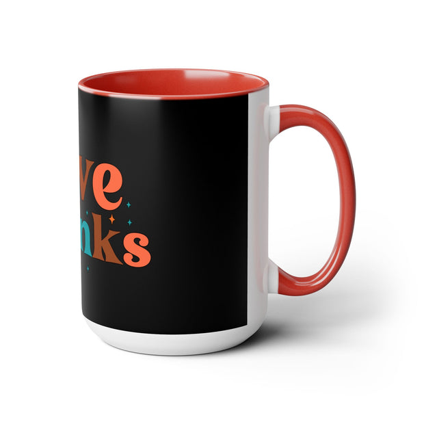 Give Thanks Two-Tone Coffee Mugs,