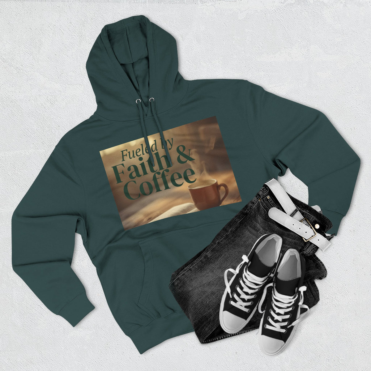 Faith & Coffee Hoodie — "Fueled by Faith & Coffee" Inspirational Pullover