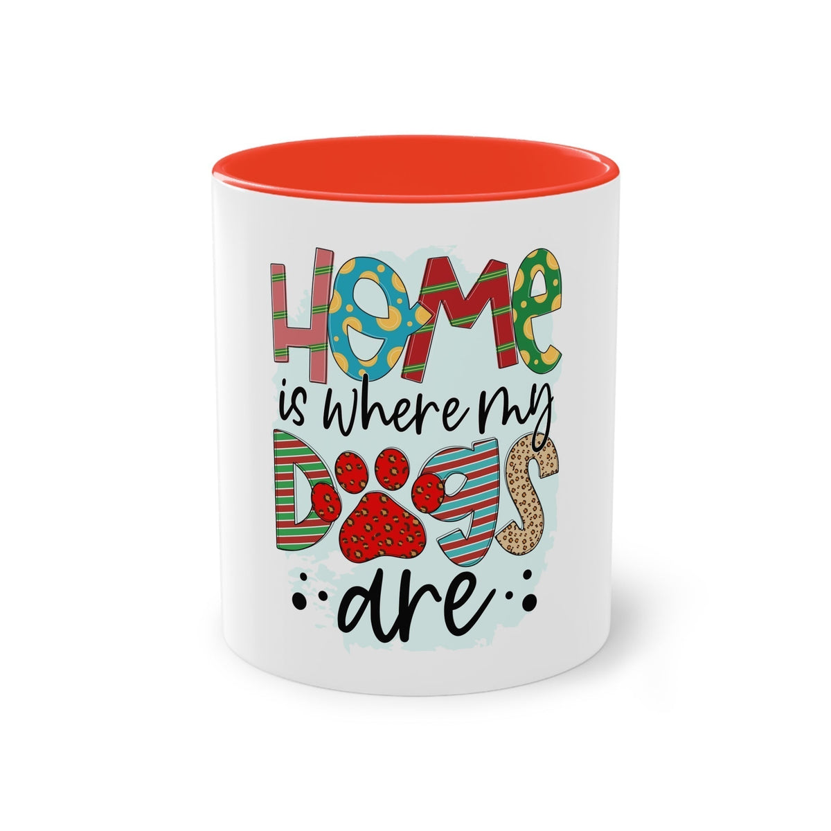 Two-Tone Coffee Mug 11oz–Home is Where My Dogs Are Two Tone Coffee Mug
