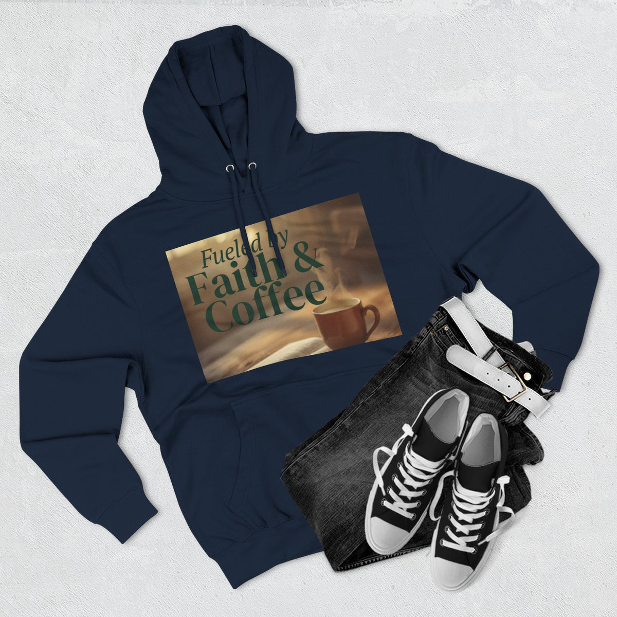 Faith & Coffee Hoodie — "Fueled by Faith & Coffee" Inspirational Pullover