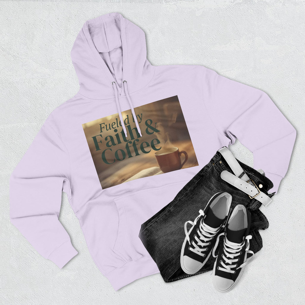 Faith & Coffee Hoodie — "Fueled by Faith & Coffee" Inspirational Pullover