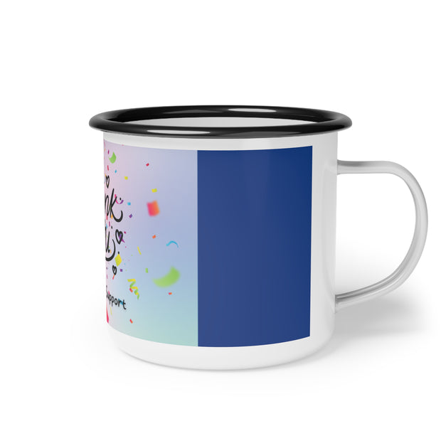 Thank You Enamel Camp Cup - Perfect Gift for Appreciation, Celebrations, Camping, or Cozy Nights, Personalized Mug