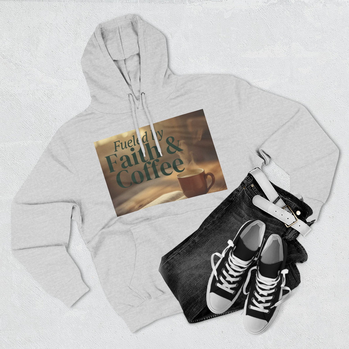 Faith & Coffee Hoodie — "Fueled by Faith & Coffee" Inspirational Pullover