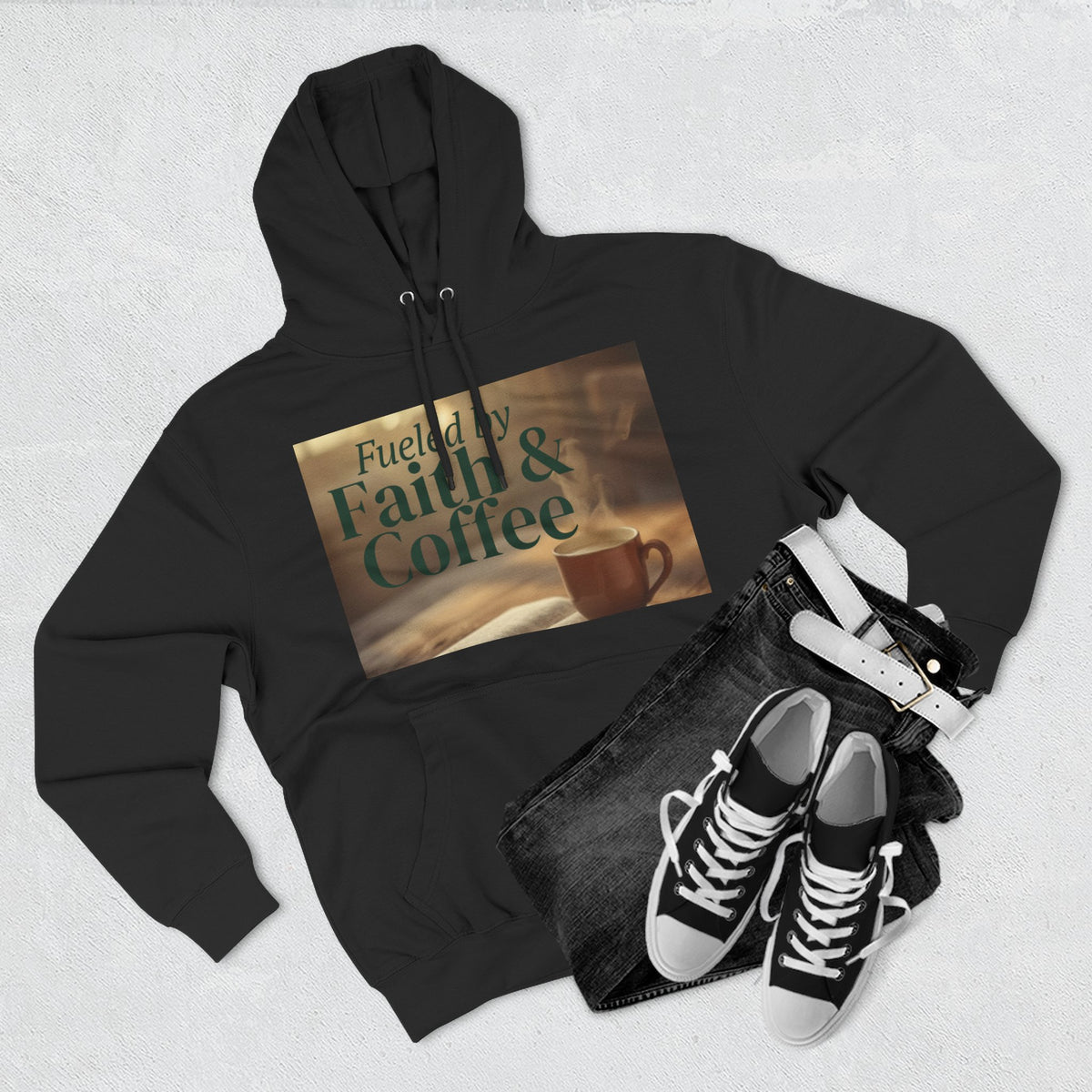 Faith & Coffee Hoodie — "Fueled by Faith & Coffee" Inspirational Pullover