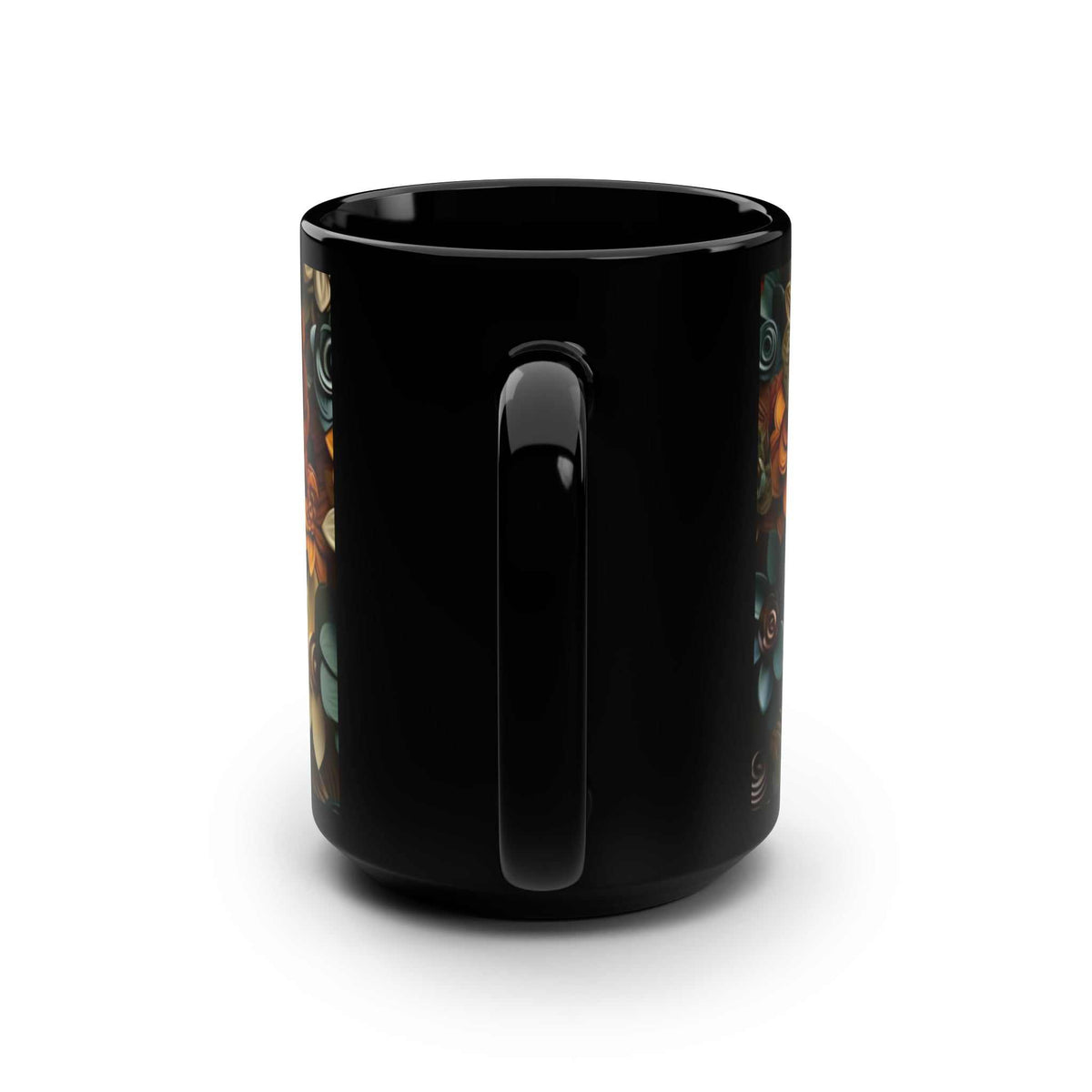 Floral Black Mug