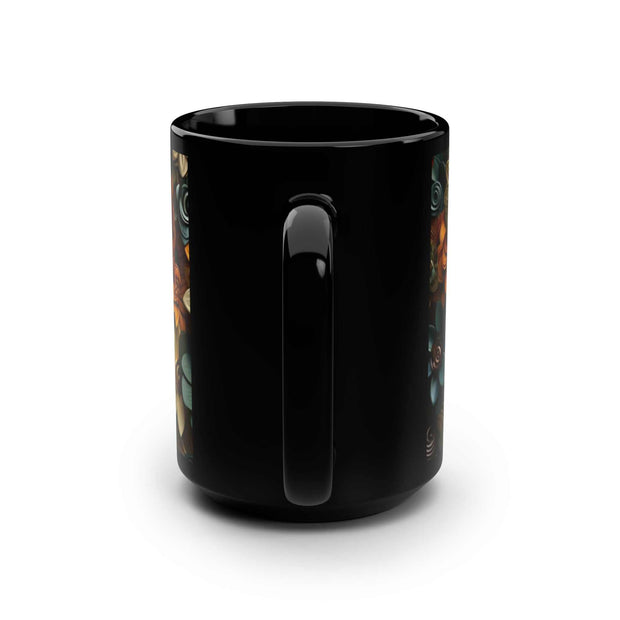 Floral Black Mug