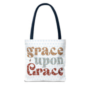 Grace Upon Grace Tote Bag, Inspirational Cotton Tote, Faith-Based Bag, Reusable Shopping Tote, Gift for Friends