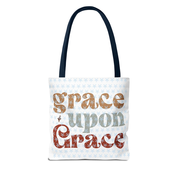 Grace Upon Grace Tote Bag, Inspirational Cotton Tote, Faith-Based Bag, Reusable Shopping Tote, Gift for Friends