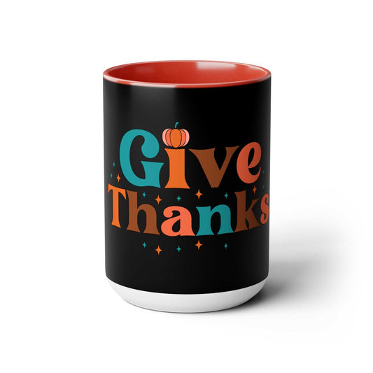 Give Thanks Two-Tone coffee mugs 