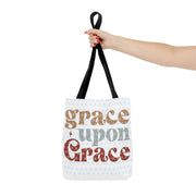 Grace Upon Grace Tote Bag, Inspirational Cotton Tote, Faith-Based Bag, Reusable Shopping Tote, Gift for Friends