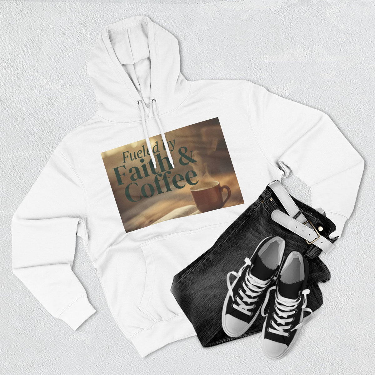Faith & Coffee Hoodie — "Fueled by Faith & Coffee" Inspirational Pullover