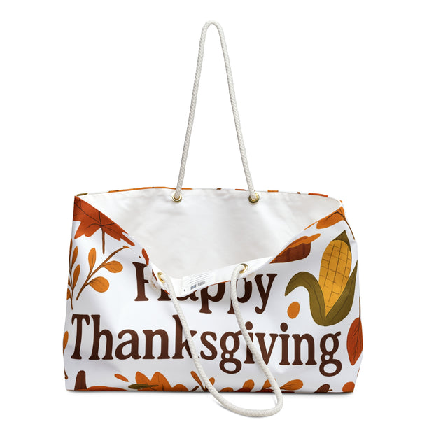 Thanksgiving Weekender Bag | Fall Travel Tote | Perfect for Holiday Gatherings, Thanksgiving Decor, Gift for Hosts, Autumn Accessories