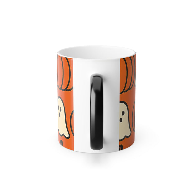 Halloween Ghosts Color Changing Mug | Spooky Season Drinkware, Pumpkin Lover Gift, Unique Coffee Mug, Autumn Decor, Fall Celebration