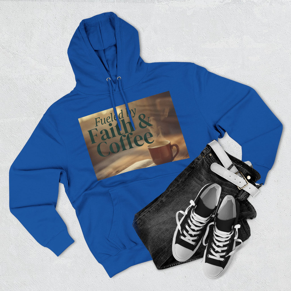 Faith & Coffee Hoodie — "Fueled by Faith & Coffee" Inspirational Pullover