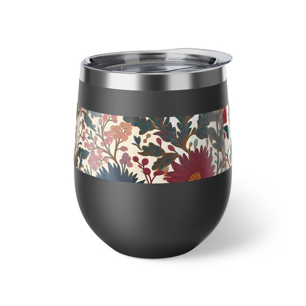 Floral Insulated Cup, 12oz Mug, Summer Drinkware, Gift for Her, Eco-Friendly Travel Cup, Outdoor Beverage Holder