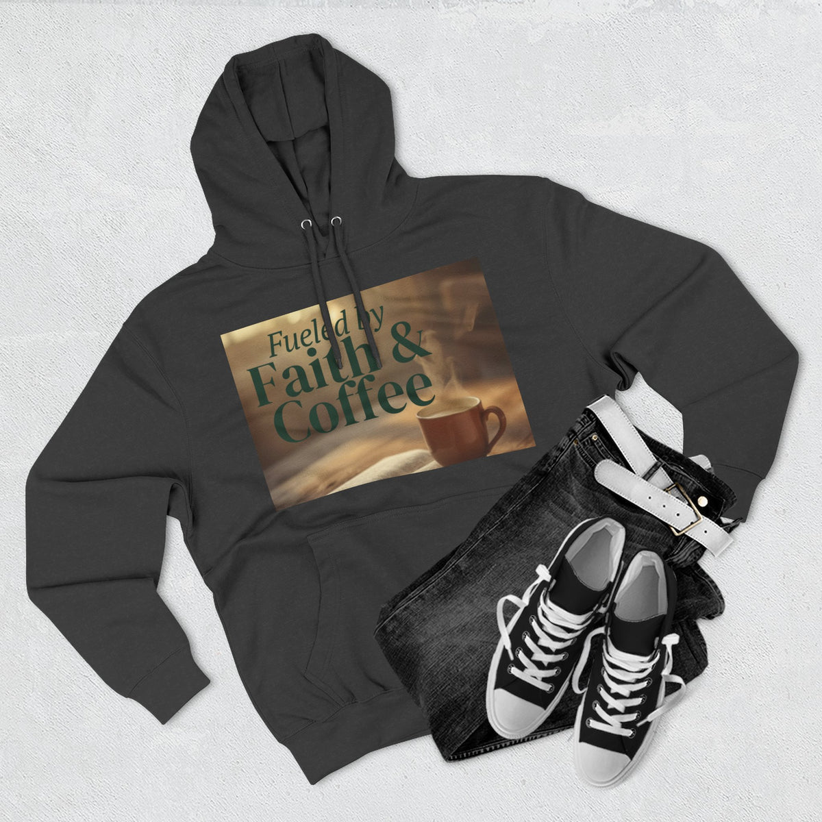 Faith & Coffee Hoodie — "Fueled by Faith & Coffee" Inspirational Pullover