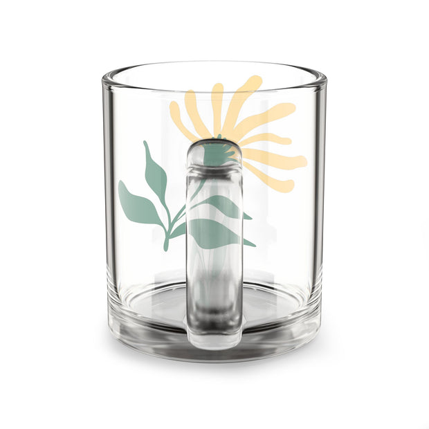 Floral Design 10oz Glass Mug - Perfect Gift for Nature Lovers