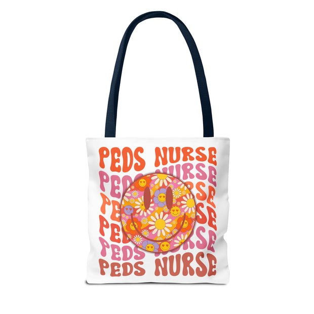 Pediatric Nurse Tote Bag, Cute Nurse Gift, Funny Medical Tote, Nurse Appreciation, Floral AOP Design