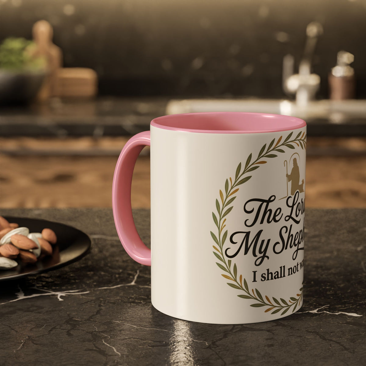 Christian Mug — "The Lord Is My Shepherd, I Shall Not Want" Inspirational Coffee Cup