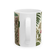 Botanical Ceramic Mug - Greenery Inspired Coffee Cup, Perfect Gift for Plant Lovers, Eco-Friendly Kitchen Decor, Birthday, Housewarming