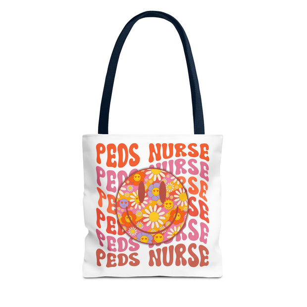 Pediatric Nurse Tote Bag, Cute Nurse Gift, Funny Medical Tote, Nurse Appreciation, Floral AOP Design