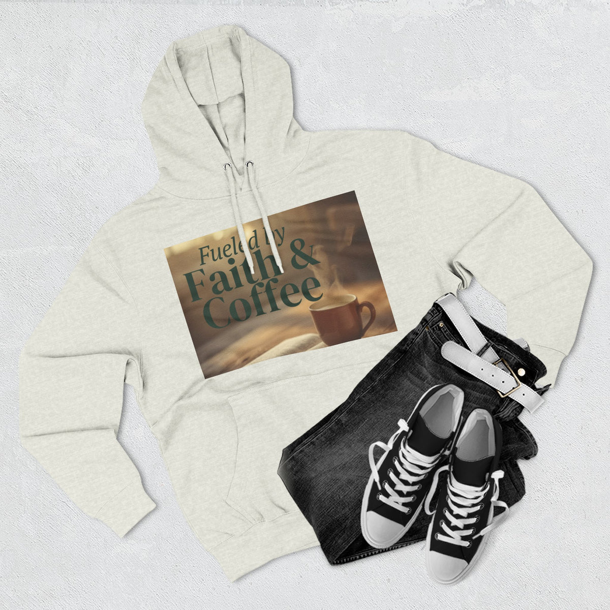 Faith & Coffee Hoodie — "Fueled by Faith & Coffee" Inspirational Pullover