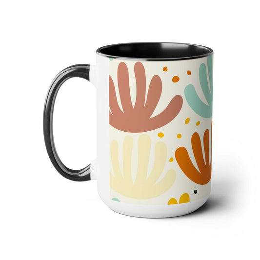 Here to bring big gulps of coffee and style, these two-tone coffee mugs help people around the world start the day just right. Choose between 5 different color options to best complement your designs. Each mug comes with a colored handle, a colored interior, and a classy, glossy finish so that your mugs become an instant favorite.