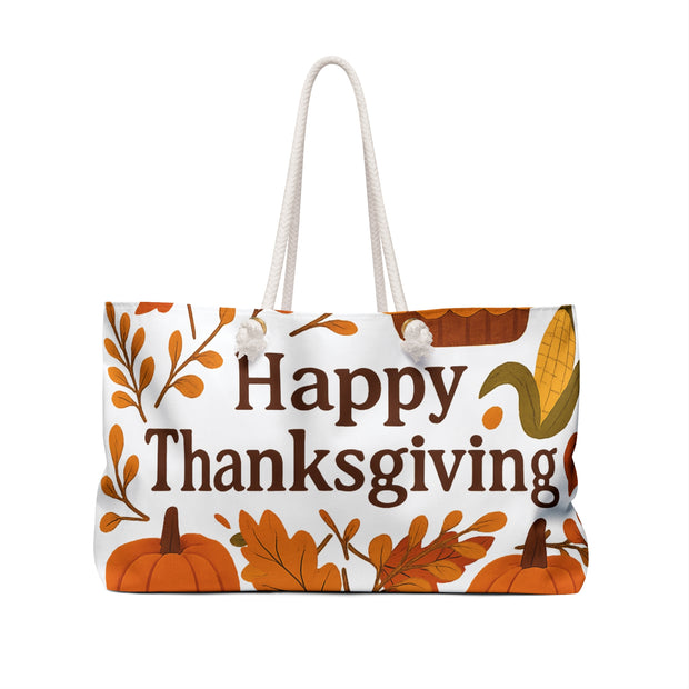 Thanksgiving Weekender Bag | Fall Travel Tote | Perfect for Holiday Gatherings, Thanksgiving Decor, Gift for Hosts, Autumn Accessories