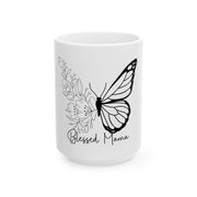 White Ceramic Mug,-Blessed Mama (11oz, 15oz)