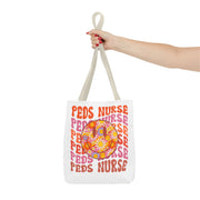 Pediatric Nurse Tote Bag, Cute Nurse Gift, Funny Medical Tote, Nurse Appreciation, Floral AOP Design