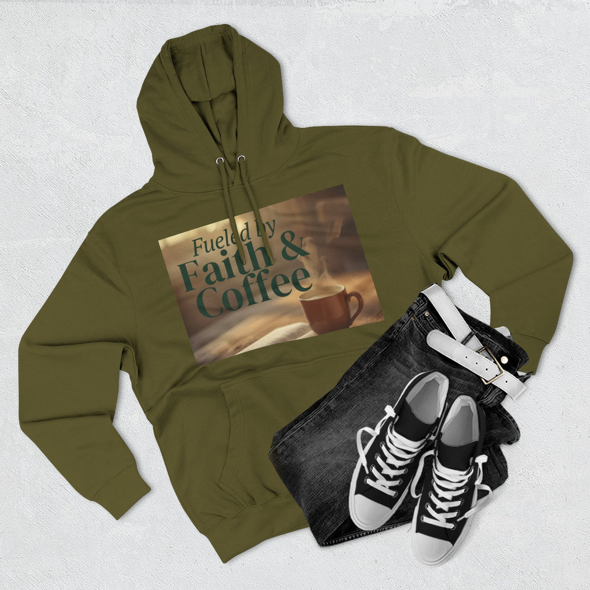 Faith & Coffee Hoodie — "Fueled by Faith & Coffee" Inspirational Pullover