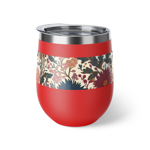 Floral Insulated Cup, 12oz Mug, Summer Drinkware, Gift for Her, Eco-Friendly Travel Cup, Outdoor Beverage Holder