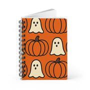 Halloween Ghosts & Pumpkins Spiral Journal, Cute Ghost Notebook, Fall Writing Journal, Perfect for Spooky Season, Gift for Halloween