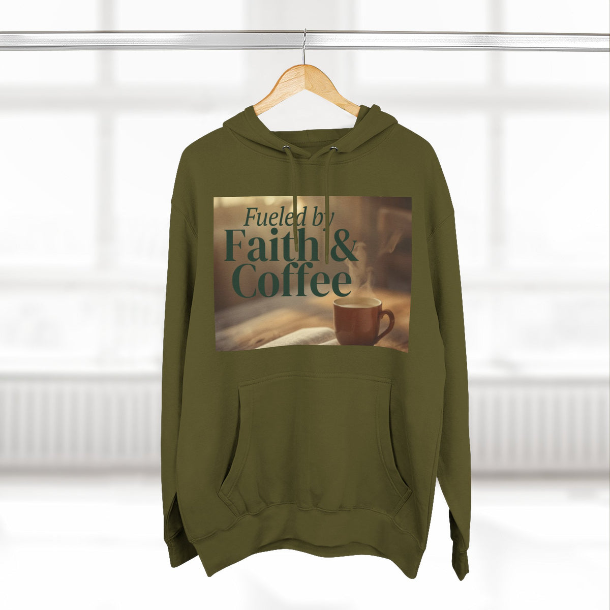 Faith & Coffee Hoodie — "Fueled by Faith & Coffee" Inspirational Pullover
