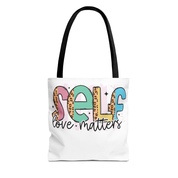 Self Love Matters Tote Bag, Reusable Shopping Bag, Inspirational Gift, Eco-Friendly Tote, Motivational Quotes, Self-Care