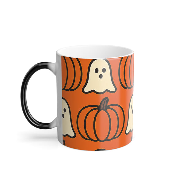 Halloween Ghosts Color Changing Mug | Spooky Season Drinkware, Pumpkin Lover Gift, Unique Coffee Mug, Autumn Decor, Fall Celebration