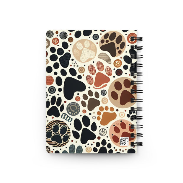 Stylish Spiral Bound Pet Journal | Cute Dog Cat Paw Print Notebook | Perfect Gift for Animal Lovers, Pet Parents, Writers, Students, Art