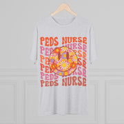 Peds Nurse Graphic Tee - Fun Unisex Tri-Blend Crew Tee, Cute Pediatric Nurse Shirt, Gift for Nurses, Medical Apparel, Healthcare Humor