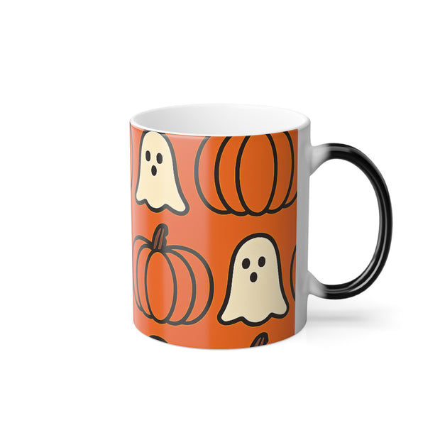 Halloween Ghosts Color Changing Mug | Spooky Season Drinkware, Pumpkin Lover Gift, Unique Coffee Mug, Autumn Decor, Fall Celebration