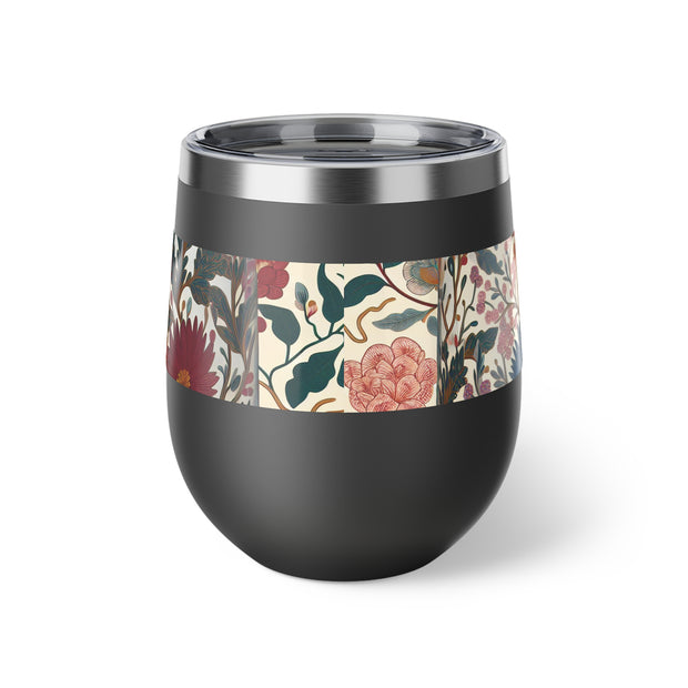Floral Insulated Cup, 12oz Mug, Summer Drinkware, Gift for Her, Eco-Friendly Travel Cup, Outdoor Beverage Holder