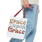 Grace Upon Grace Tote Bag, Inspirational Cotton Tote, Faith-Based Bag, Reusable Shopping Tote, Gift for Friends