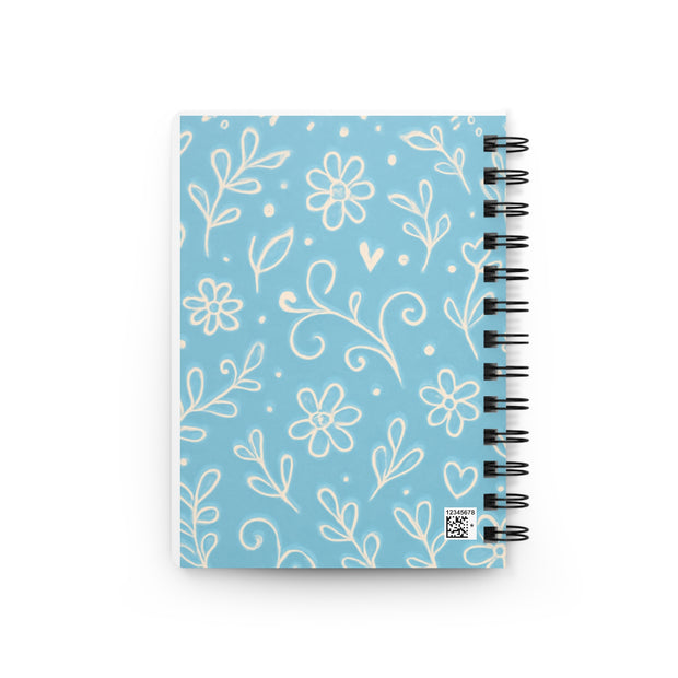 Floral Spiral Bound Journal, Cute Notebook for Writing, Sketching, Gardening Notes, Gift for Her, Inspirational Quotes