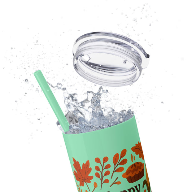 Thanksgiving Skinny Tumbler with Straw, 20oz - Festive Drinkware for Fall Celebrations, Reusable Travel Mug, Fall Decor Gift, Holiday [...]