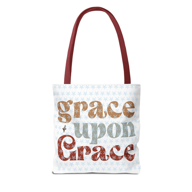 Grace Upon Grace Tote Bag, Inspirational Cotton Tote, Faith-Based Bag, Reusable Shopping Tote, Gift for Friends