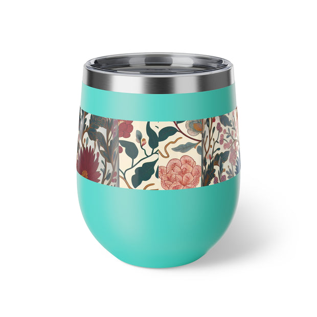 Floral Insulated Cup, 12oz Mug, Summer Drinkware, Gift for Her, Eco-Friendly Travel Cup, Outdoor Beverage Holder