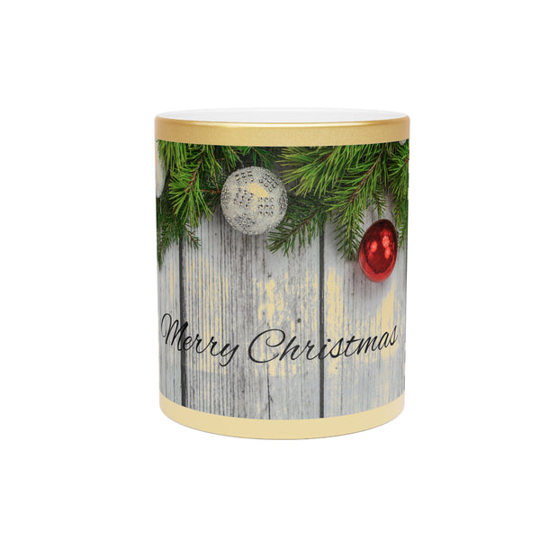 Metallic Mug (Silver\Gold)-Merry Christmas