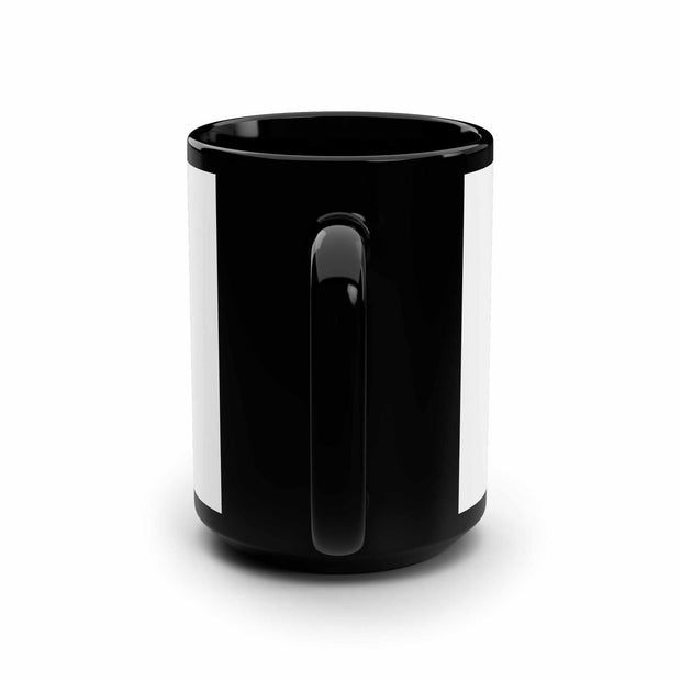 Flag and Butterfly Black Mug, 15oz, ceramic