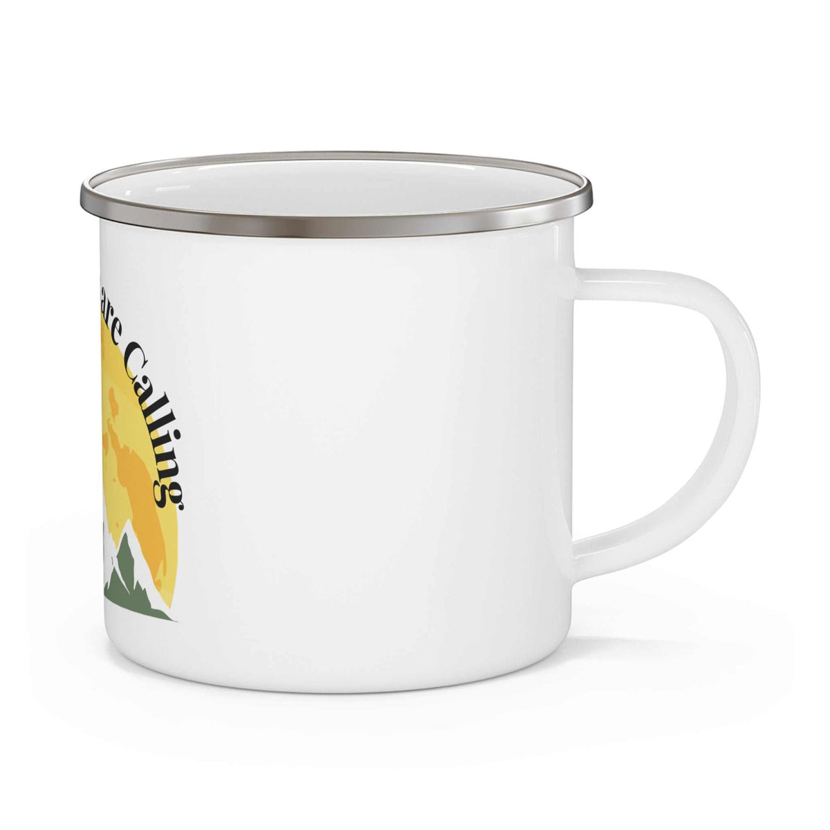 The Mountains are Calling Enamel Camping Mug