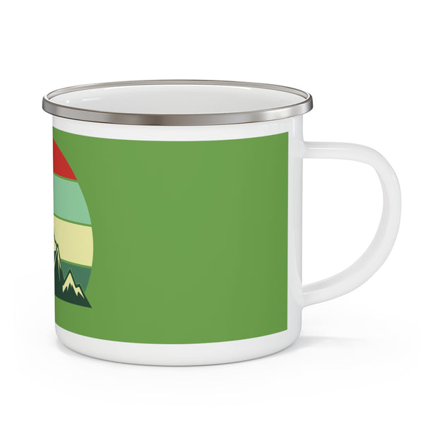 Enamel Camping Mug-Snowy Mountain